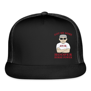 Hooper Horsepower Offset Trucker Cap - black/black