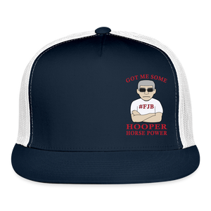 Hooper Horsepower Offset Trucker Cap - navy/white