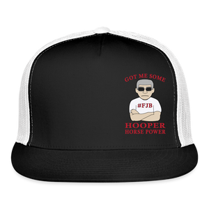 Hooper Horsepower Offset Trucker Cap - black/white