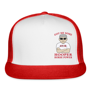 Hooper Horsepower Offset Trucker Cap - white/red