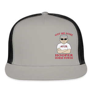 Hooper Horsepower Offset Trucker Cap - gray/black