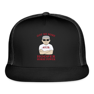 Hooper Horsepower Centered Trucker Cap - black/black