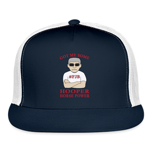 Hooper Horsepower Centered Trucker Cap - navy/white