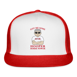Hooper Horsepower Centered Trucker Cap - white/red