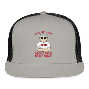 Hooper Horsepower Centered Trucker Cap - gray/black