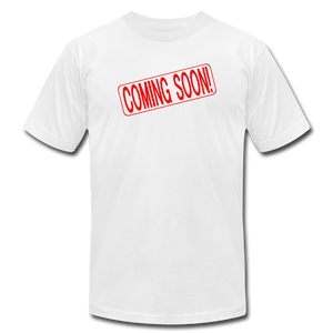 COMING SOON Real Estate Sign Rider Unisex Jersey T-Shirt by Bella + Canvas - white
