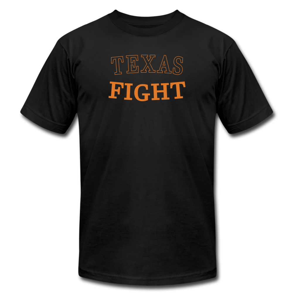 Texas Fight Front OU SUCKS Rear Shirt Unisex Jersey T-Shirt by Bella + Canvas - black