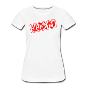 AMAZING VIEW Real Estate Sign Rider Women’s Premium T-Shirt - white
