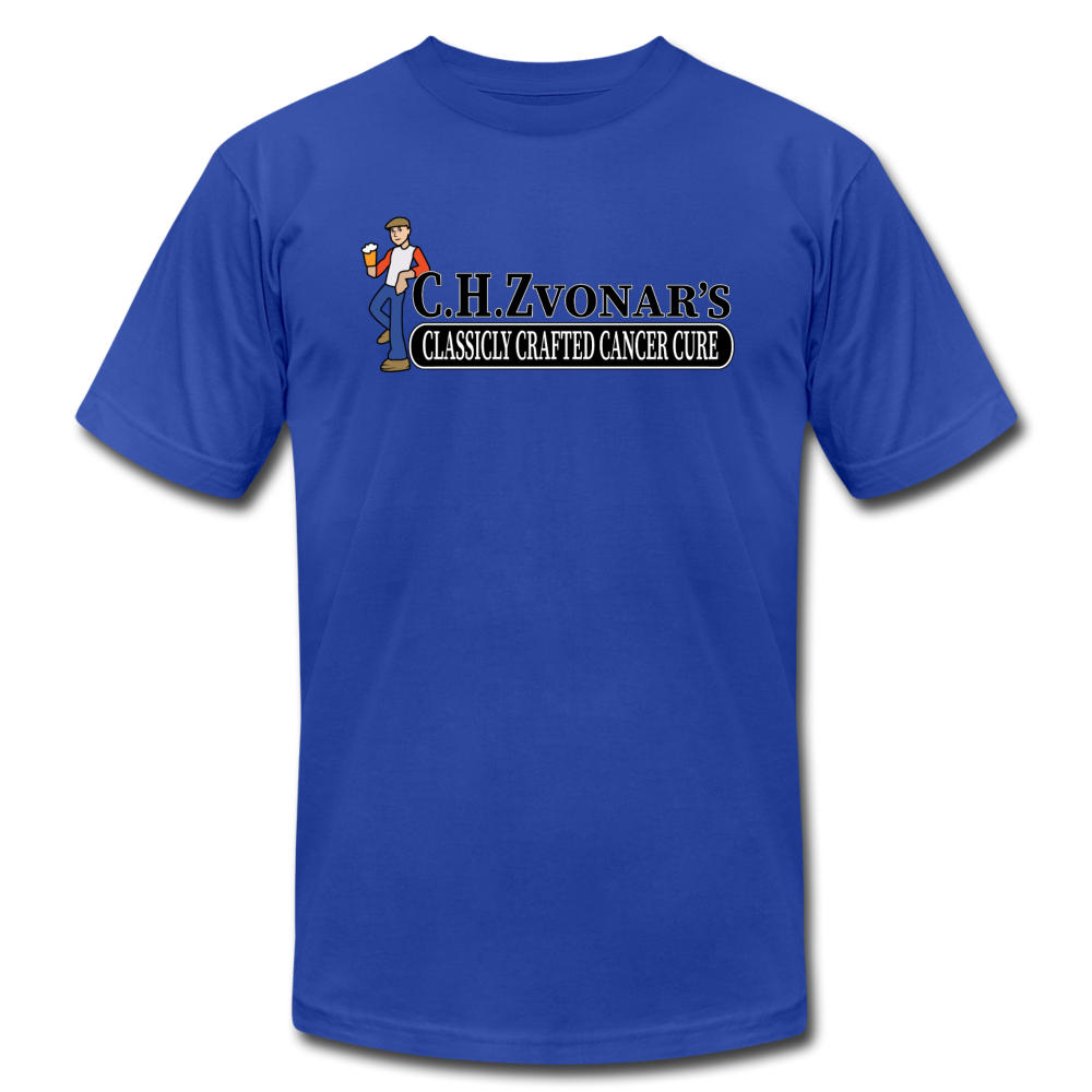 Zvonar's Crafted Cure Unisex Jersey T-Shirt by Bella + Canvas - royal blue