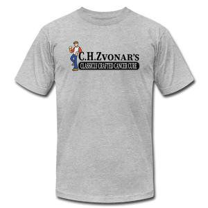 Zvonar's Crafted Cure Unisex Jersey T-Shirt by Bella + Canvas - heather gray