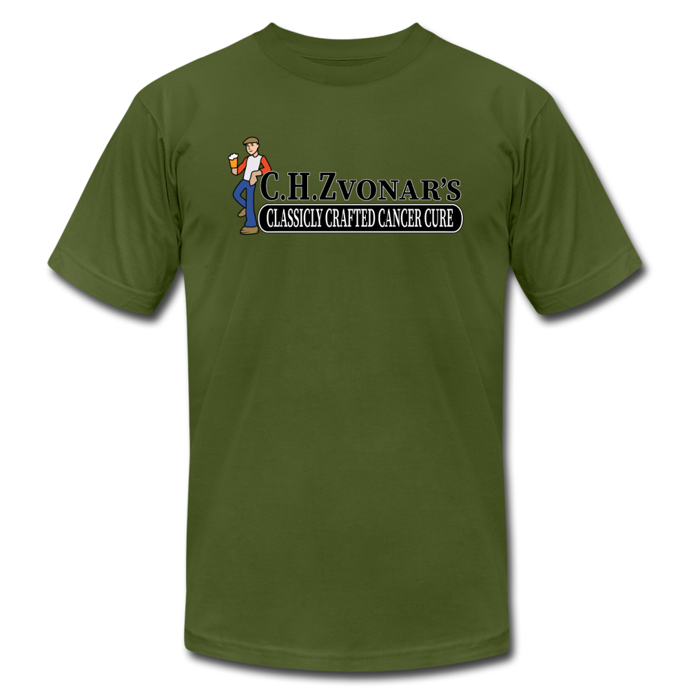 Zvonar's Crafted Cure Unisex Jersey T-Shirt by Bella + Canvas - olive