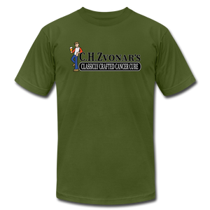 Zvonar's Crafted Cure Unisex Jersey T-Shirt by Bella + Canvas - olive